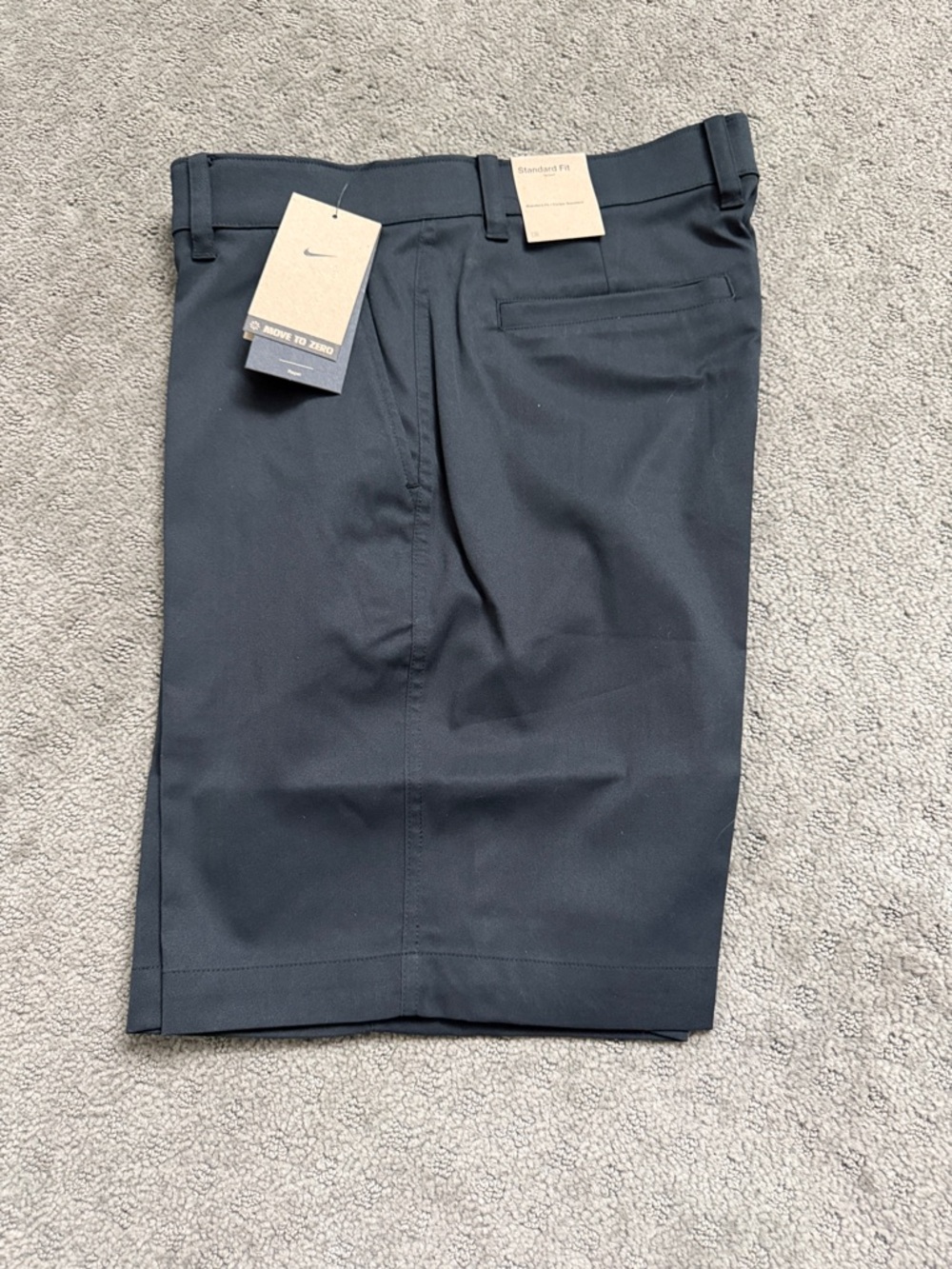 Nike Men's Black Flat-Front Performance Shorts 8 inch inseam.